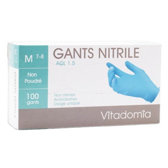 VITADOMIA Gants Nitrile non poudré Small 6/7 VITADOMIA Gants Nitrile non poudré Small 6/7