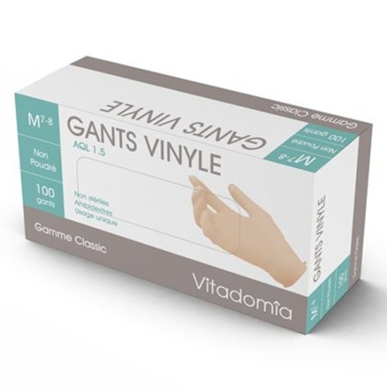VITADOMIA 100 Gants Vinyle non poudré Extra Small 5/6