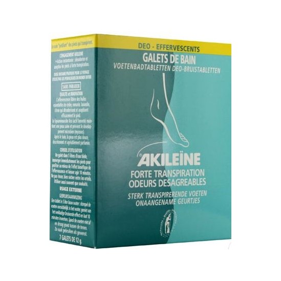 Akileine Galets de Bain Deo Effervescents Soin des pieds 7 x 12g